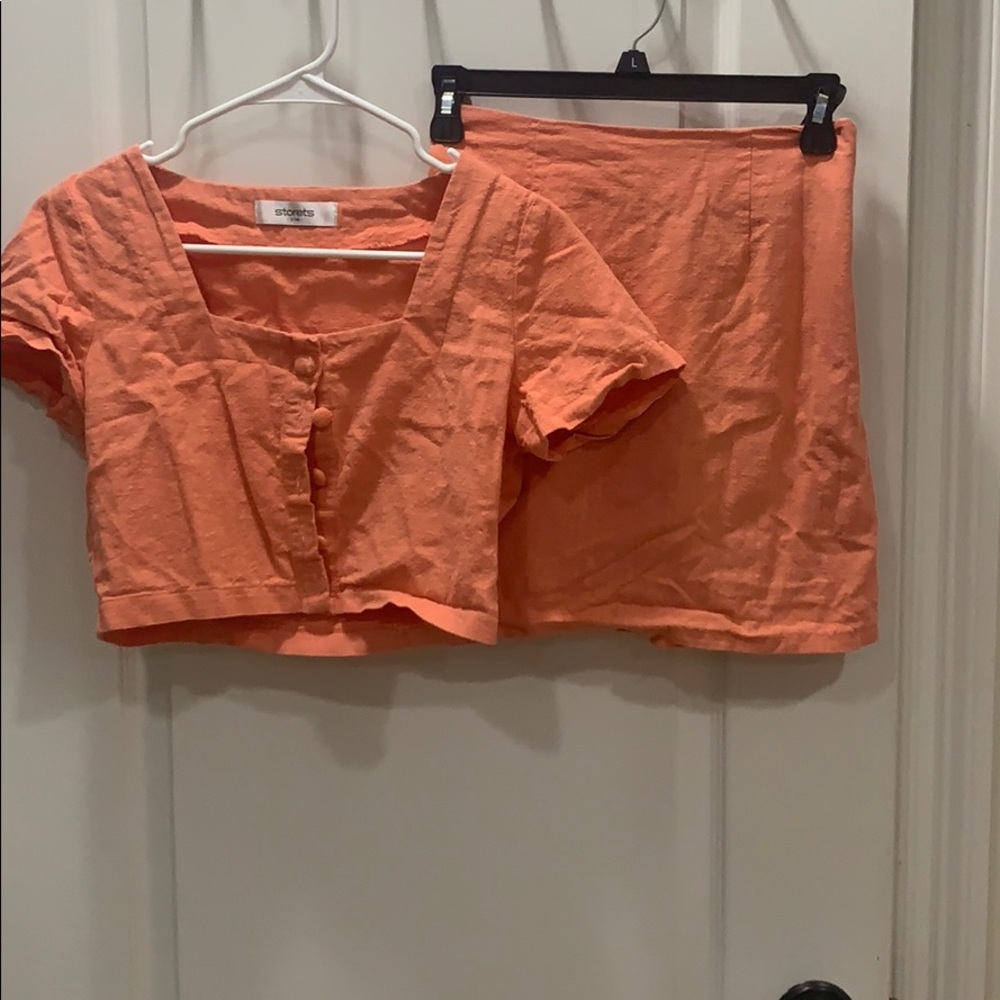 Storets ORANGE MINISKIRT SET